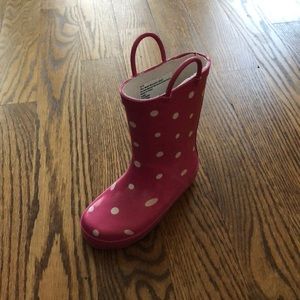 Toddler polka dot rain boots size 9/10 like new